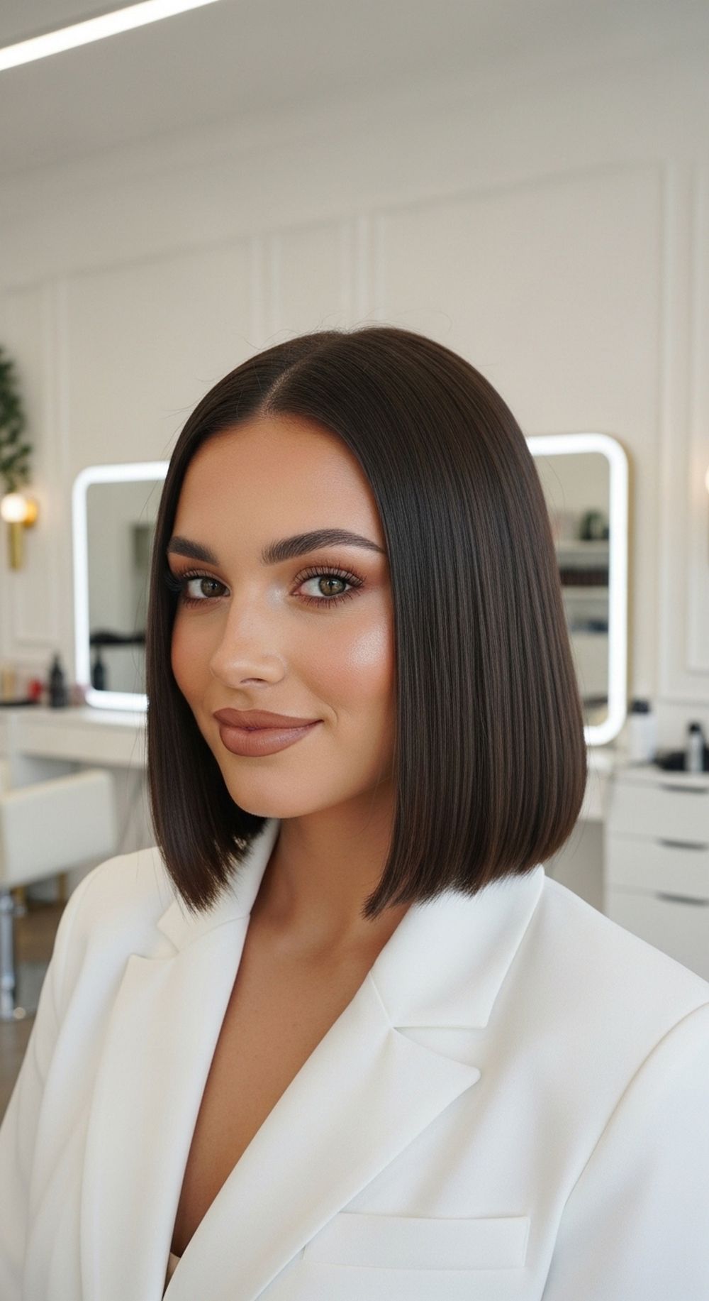 Sleek Polished Rounded Bob Hairstyle
