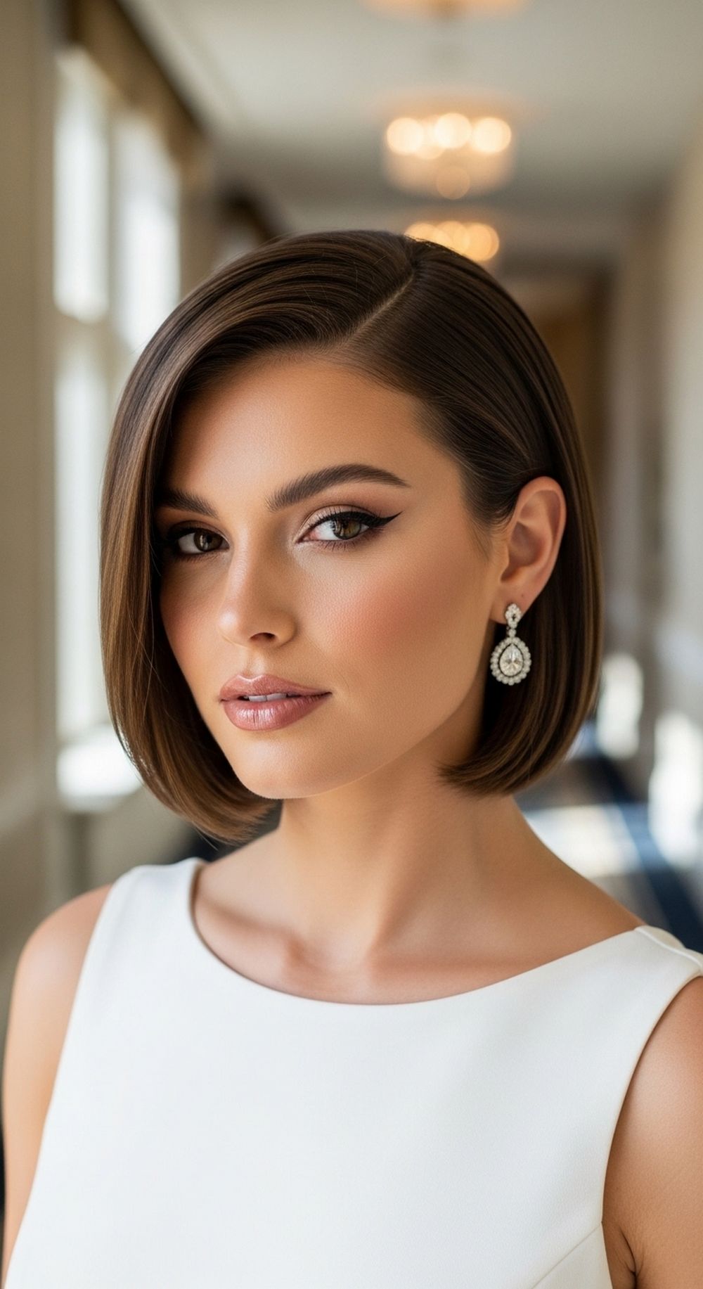 Sleek Side-Part Short Prom Hairstyle