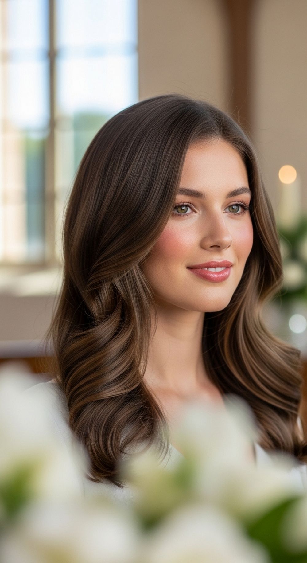 Soft Loose Waves Confirmation Hairstyle
