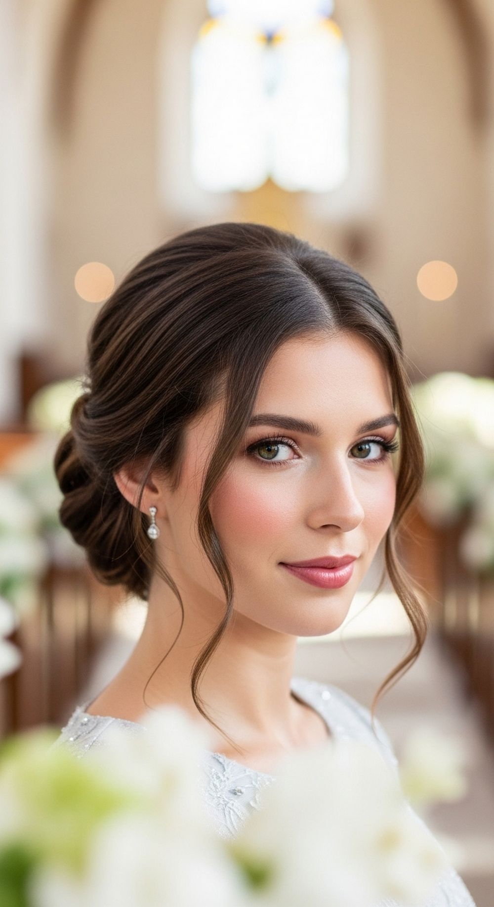 Soft Low Bun Confirmation Hairstyle