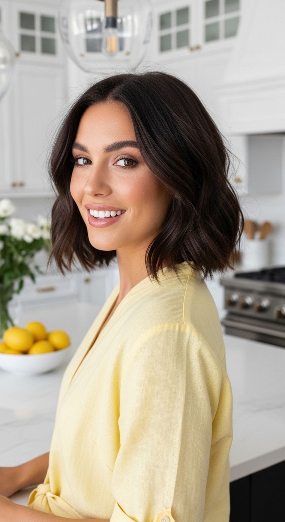 Textured Rounded Bob Hairstyle