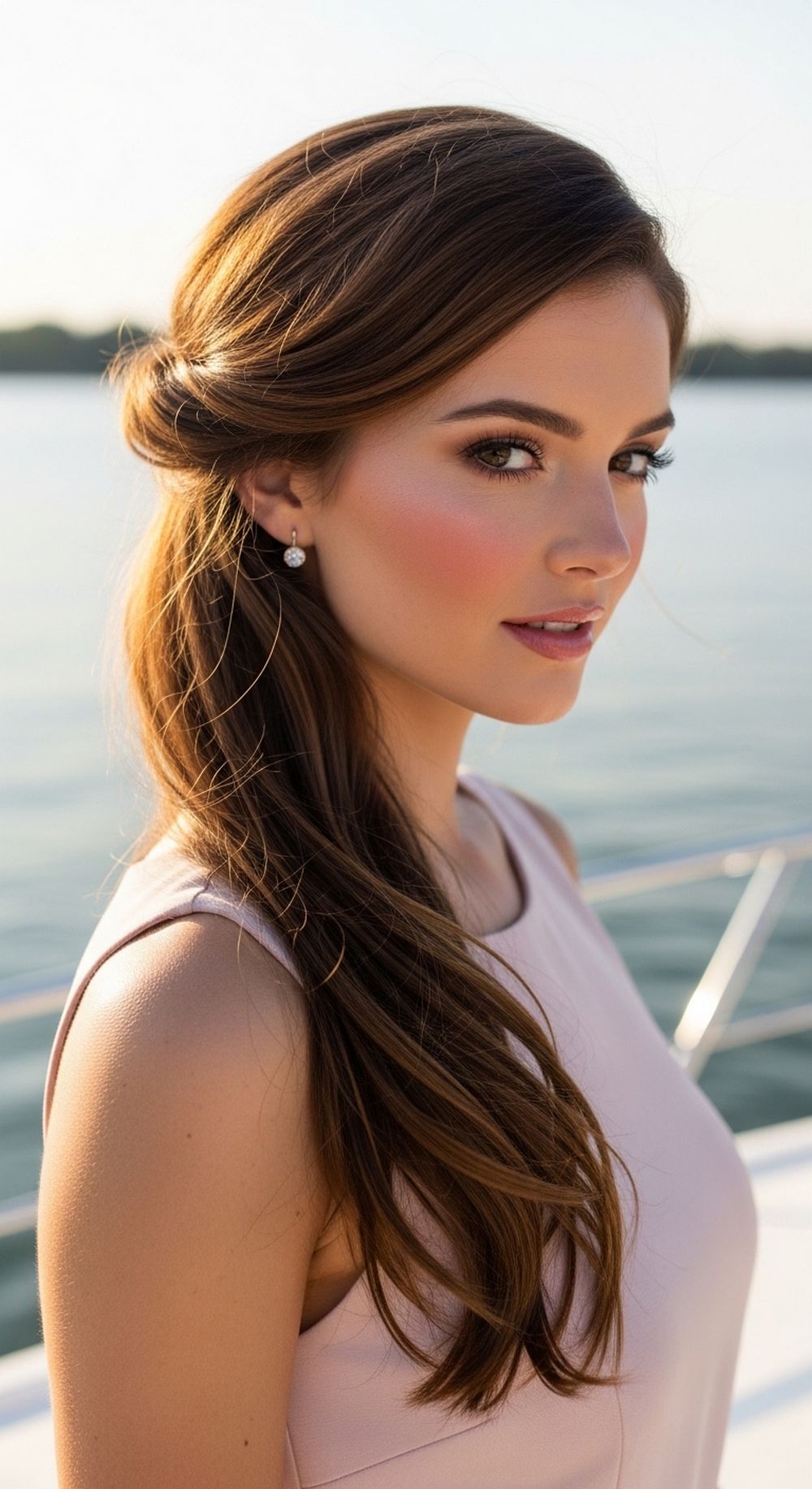 Twisted Half-Up Boat Hairstyle