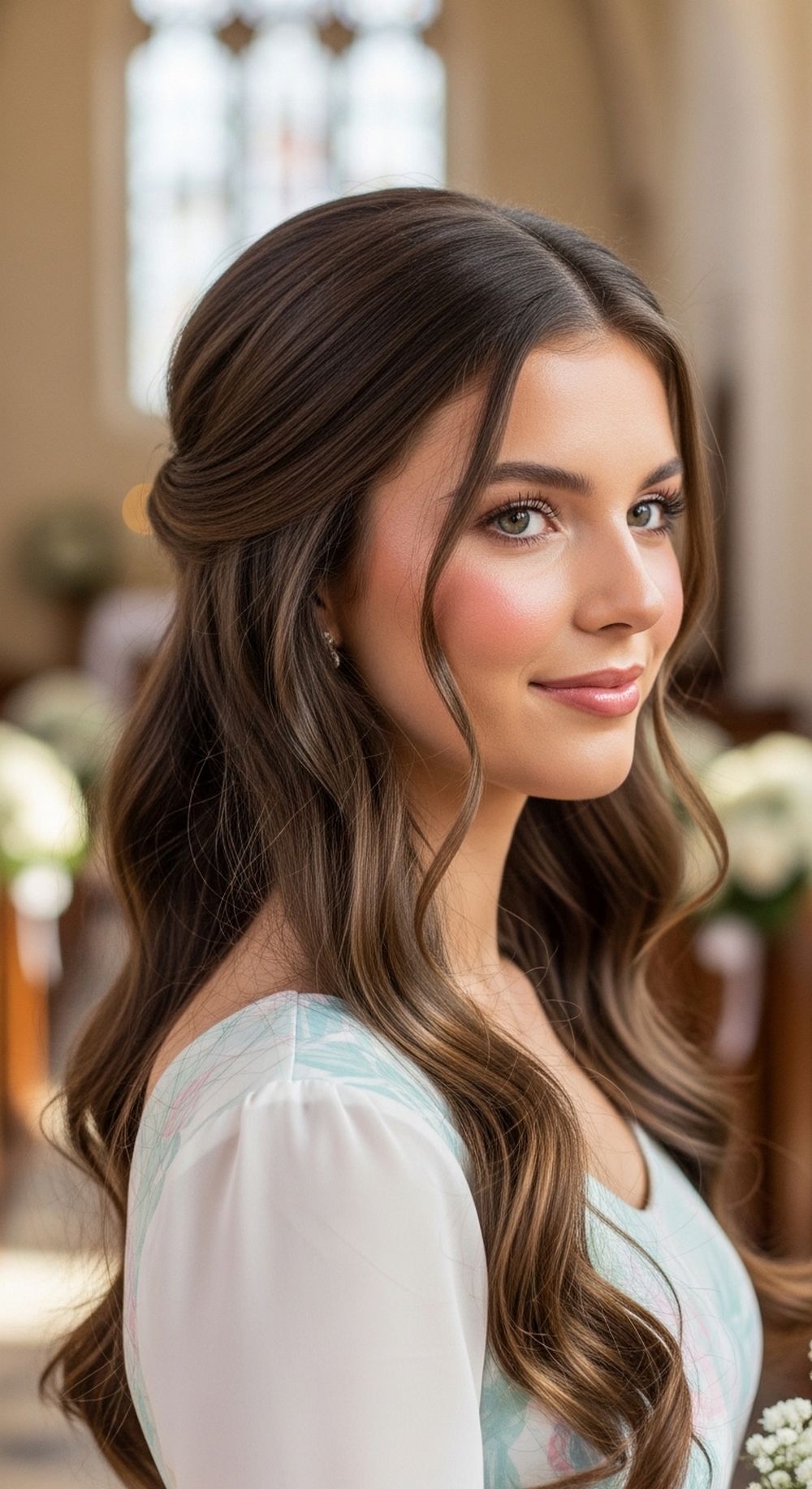 Twisted Half-Up Confirmation Hairstyle