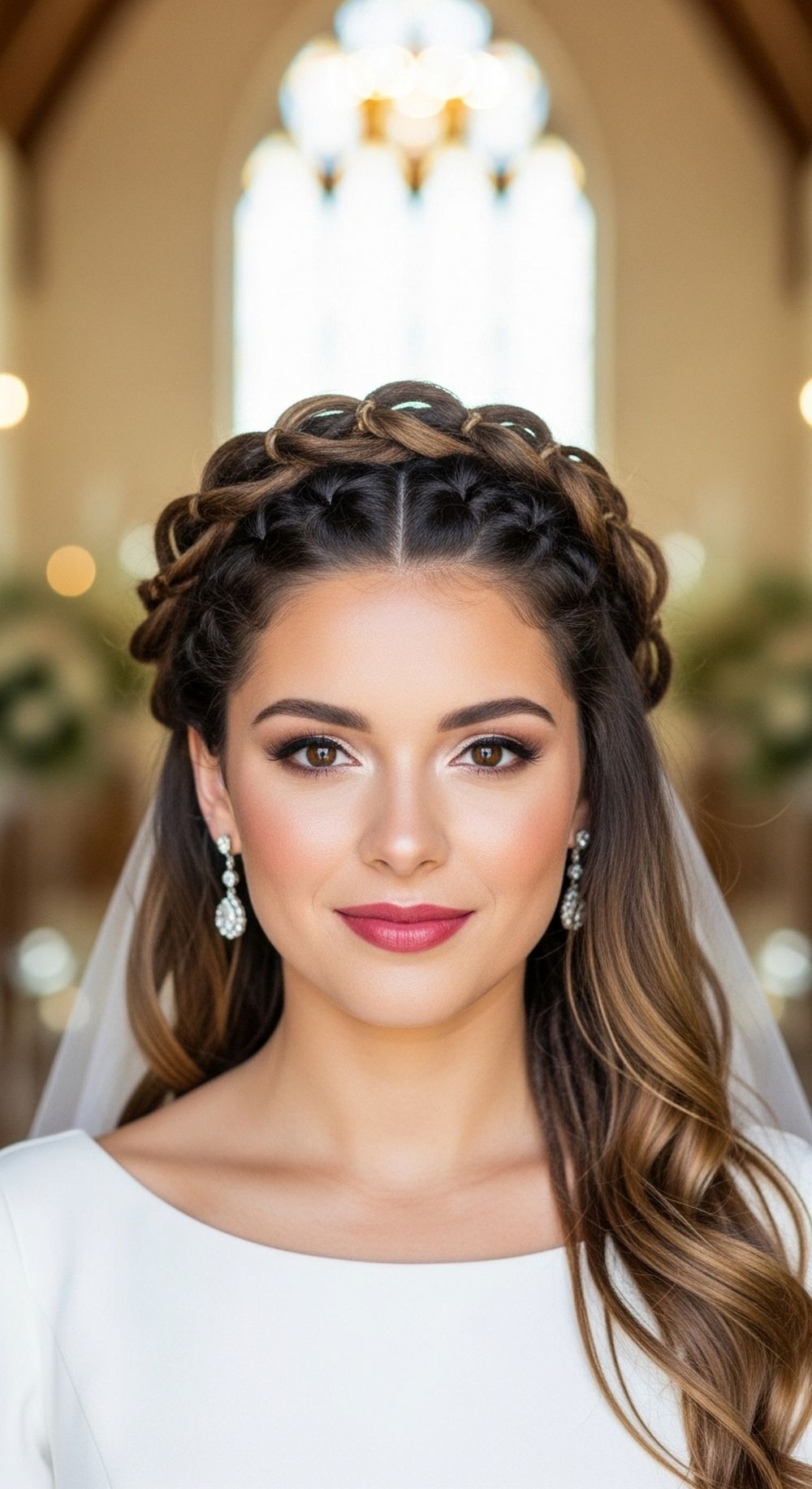 Twisted Halo Bridal Locs Hairstyle