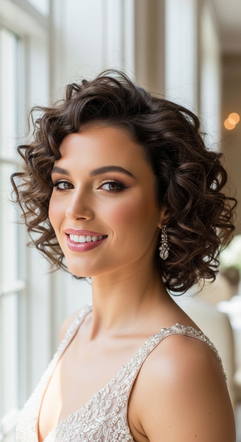 Voluminous Curly Short Prom Hairstyle