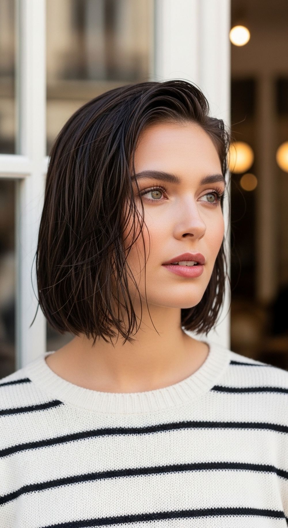 Wet Look French Bob Hairstyle