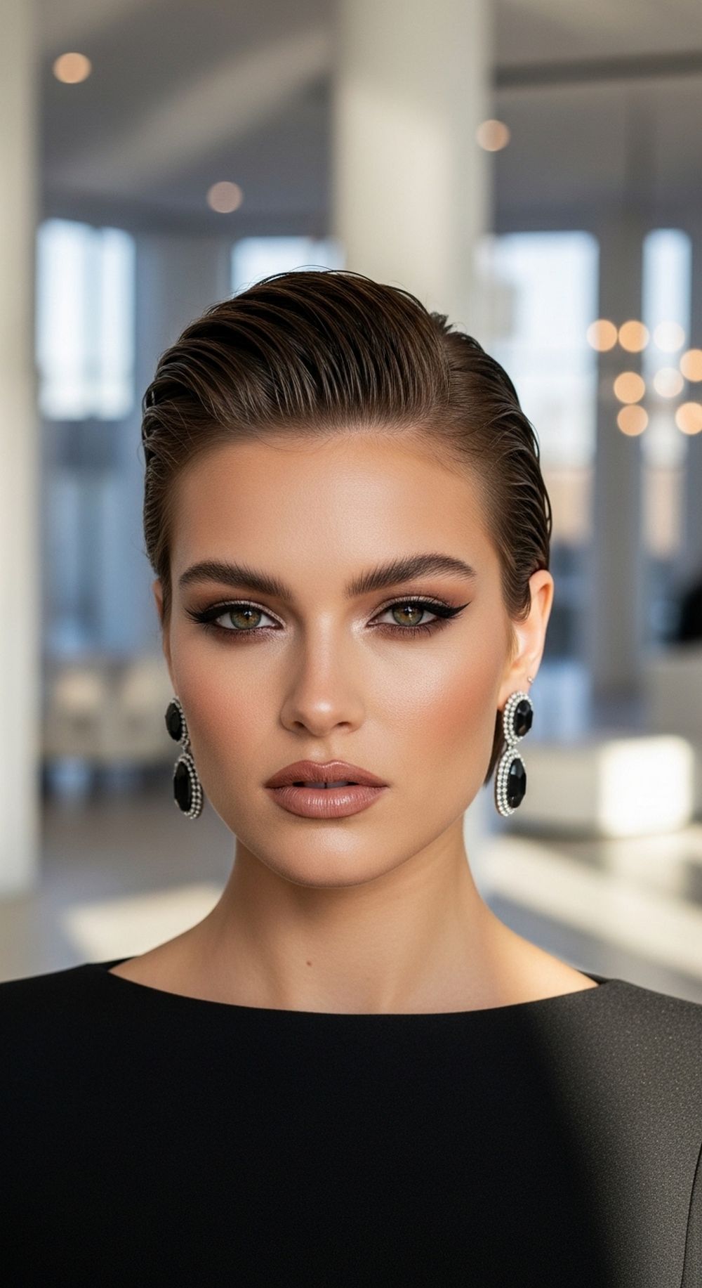 Wet-Look Sculpted Short Prom Hairstyle