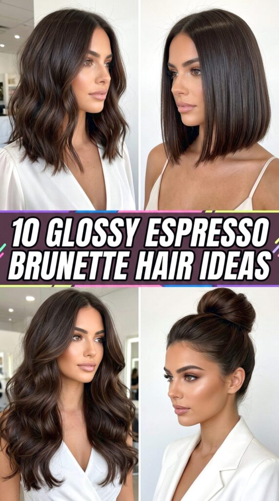 Glossy Espresso Brunette Hair Ideas