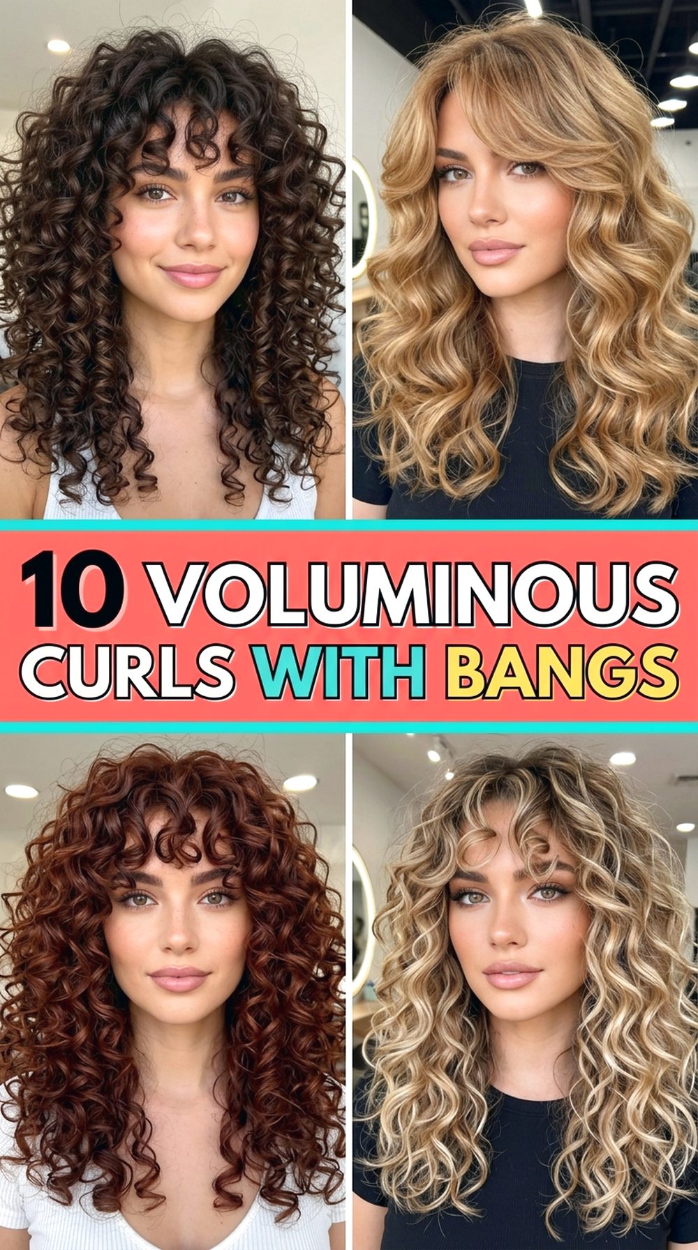Voluminous Curls With Bangs Hairstyle