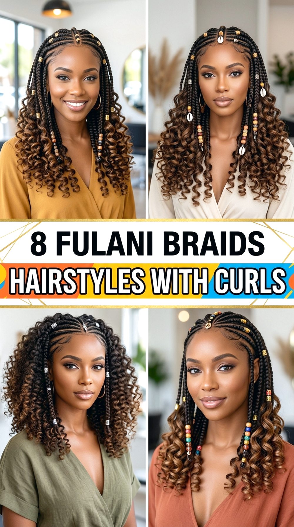 Fulani Braids Hairstyles with Curls
