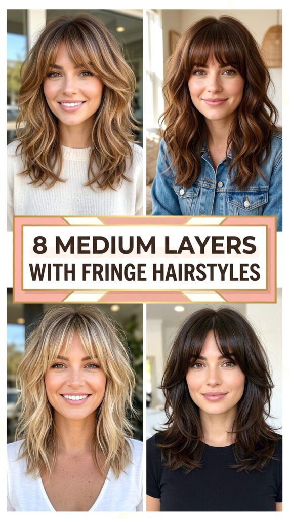 Medium Layers With Fringe Hairstyles