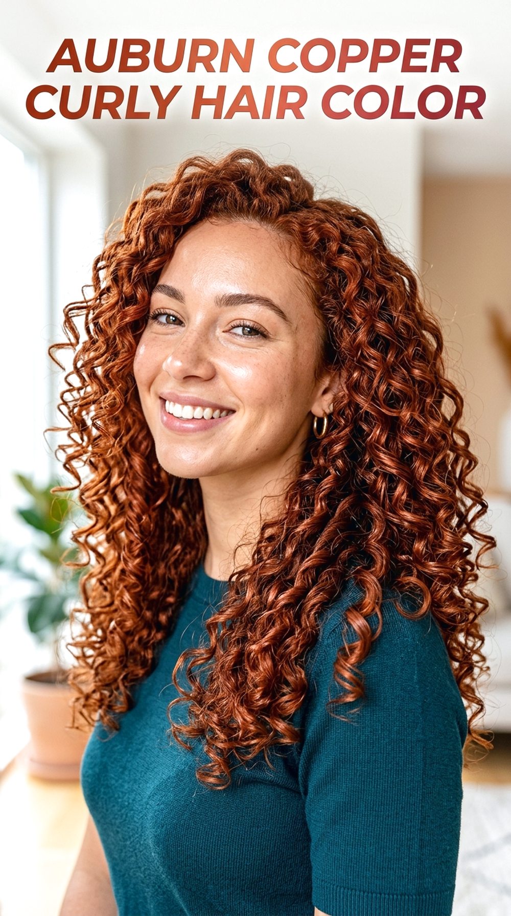 Auburn Copper Curly Hair Color