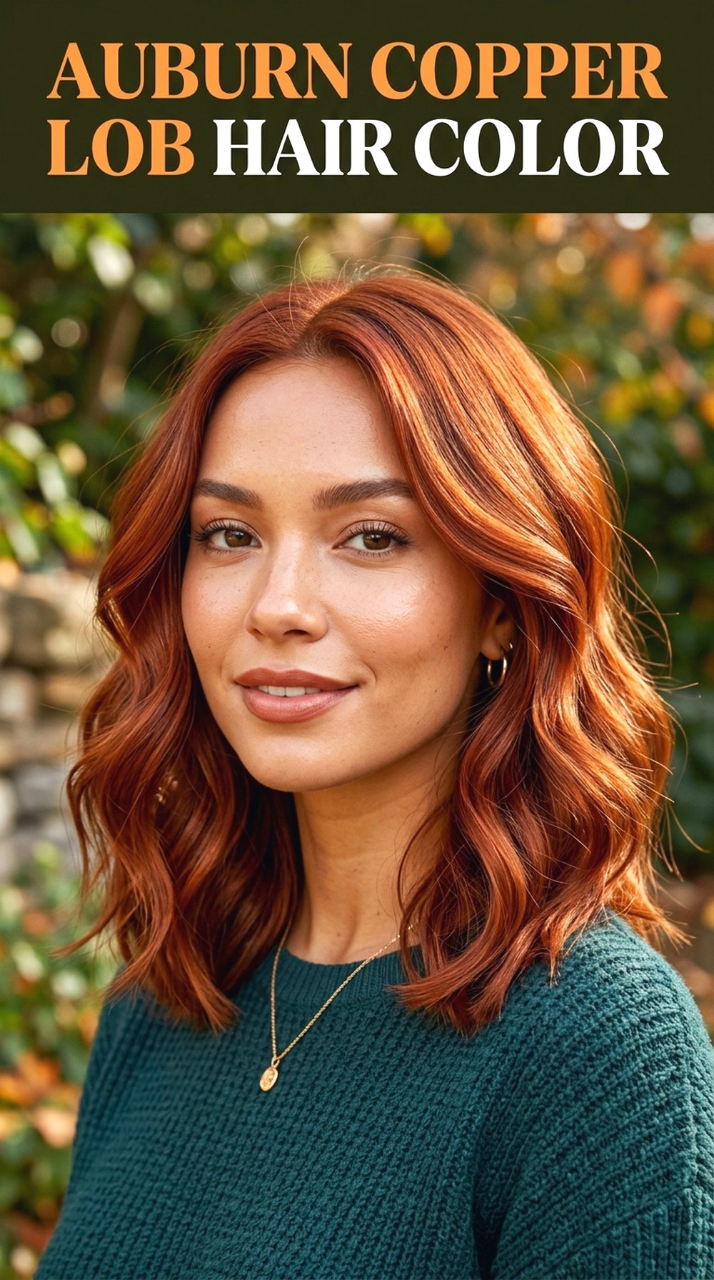 Auburn Copper Lob Hair Color
