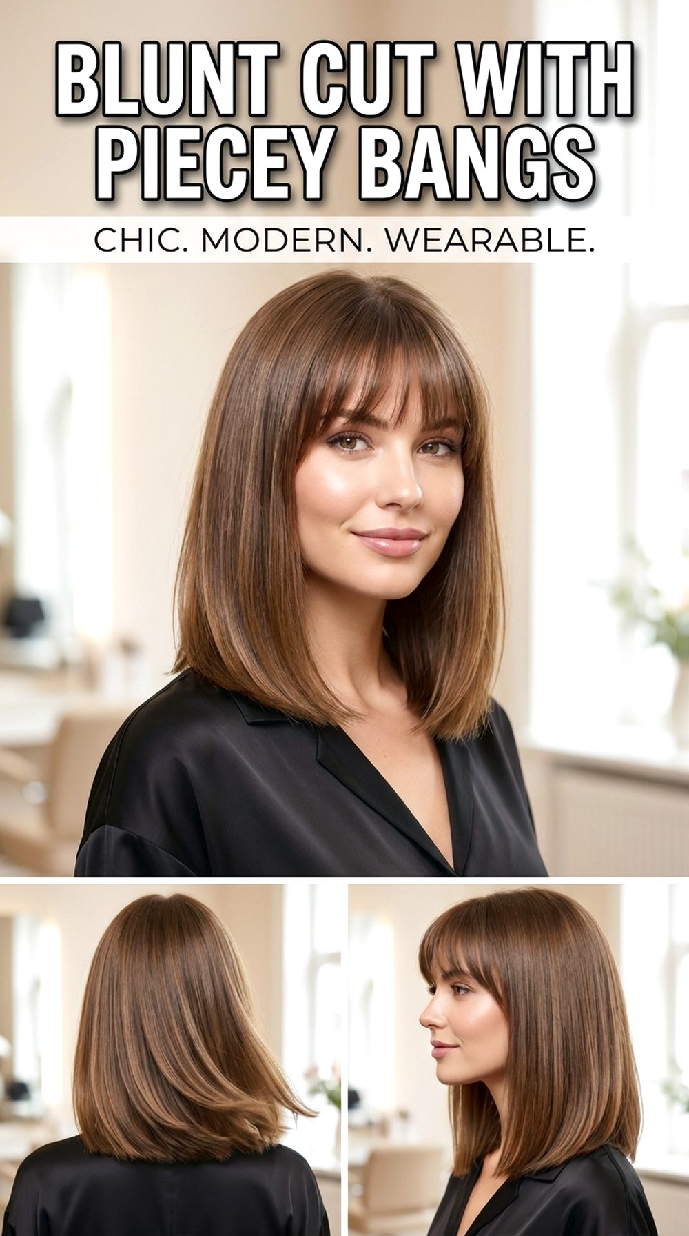Blunt Cut With Piecey Bangs