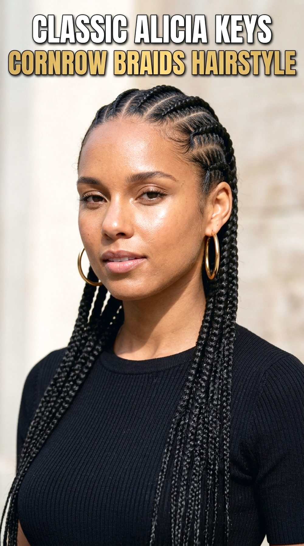 Classic Alicia Keys Cornrow Braids