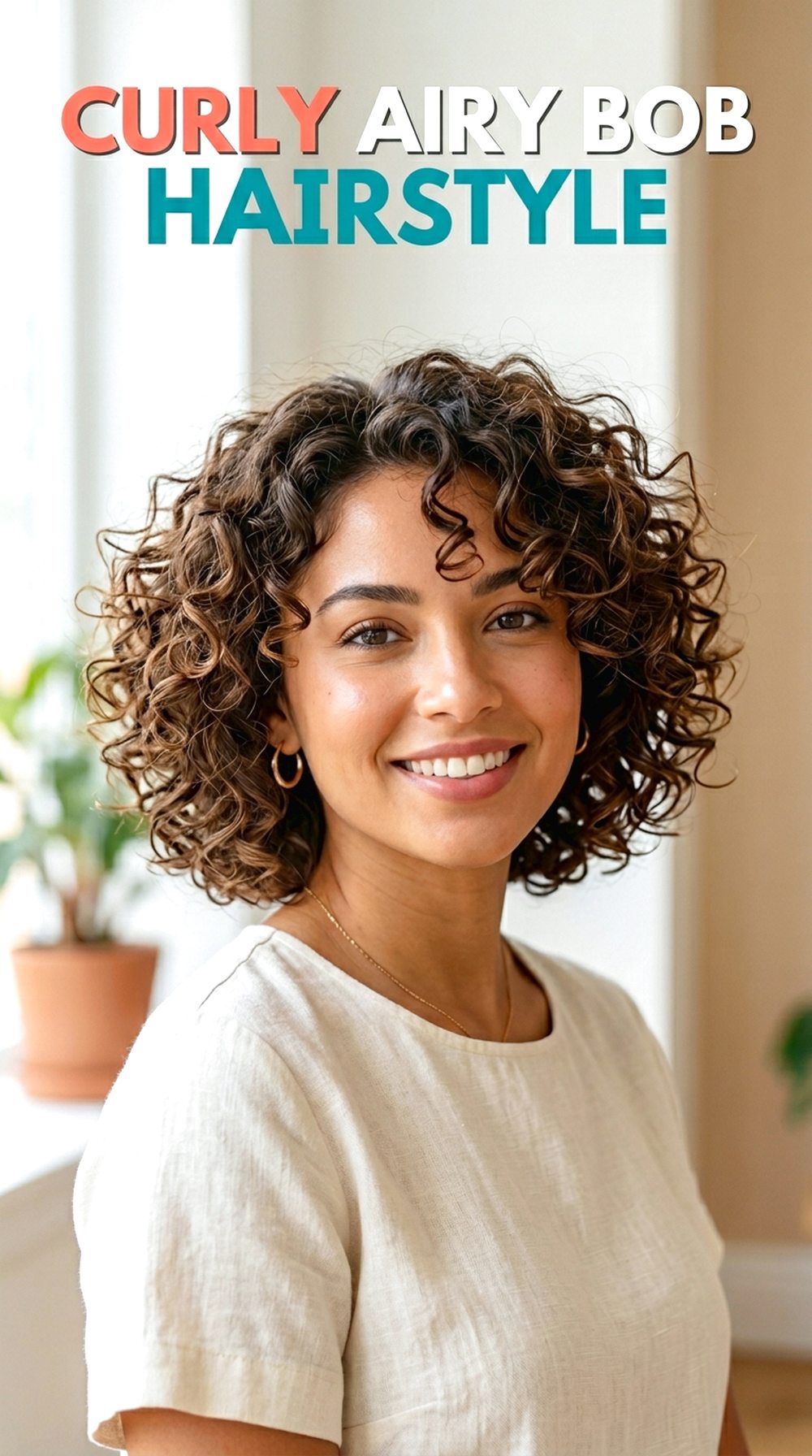 Curly Airy Bob Hairstyle