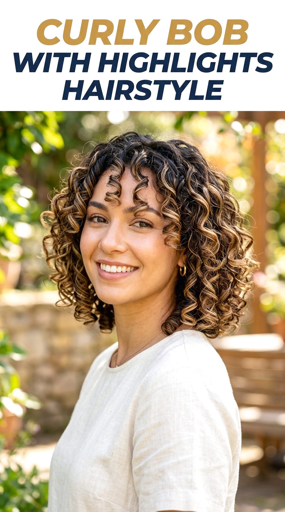 Curly Bob With Highlights