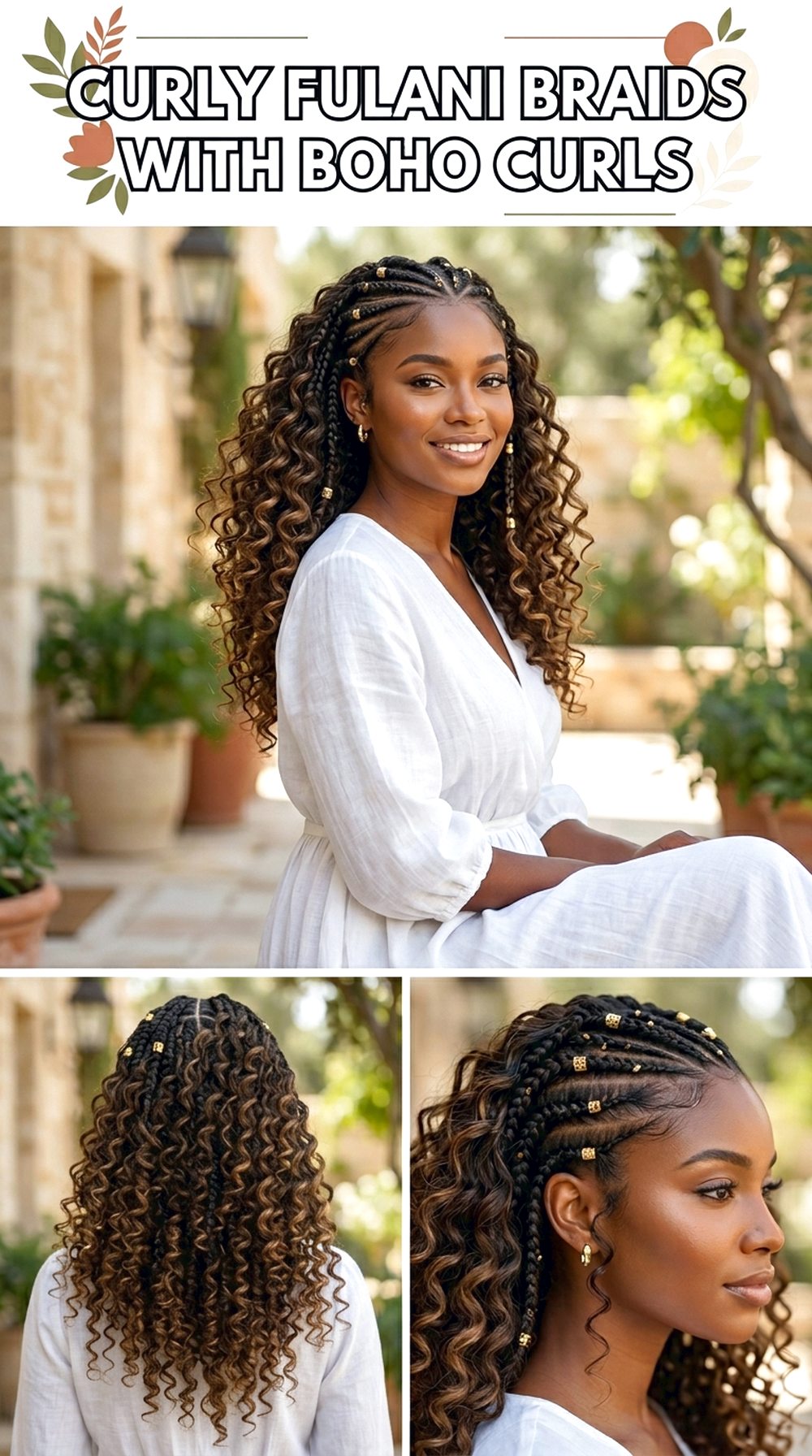 Curly Fulani Braids With Boho Curls