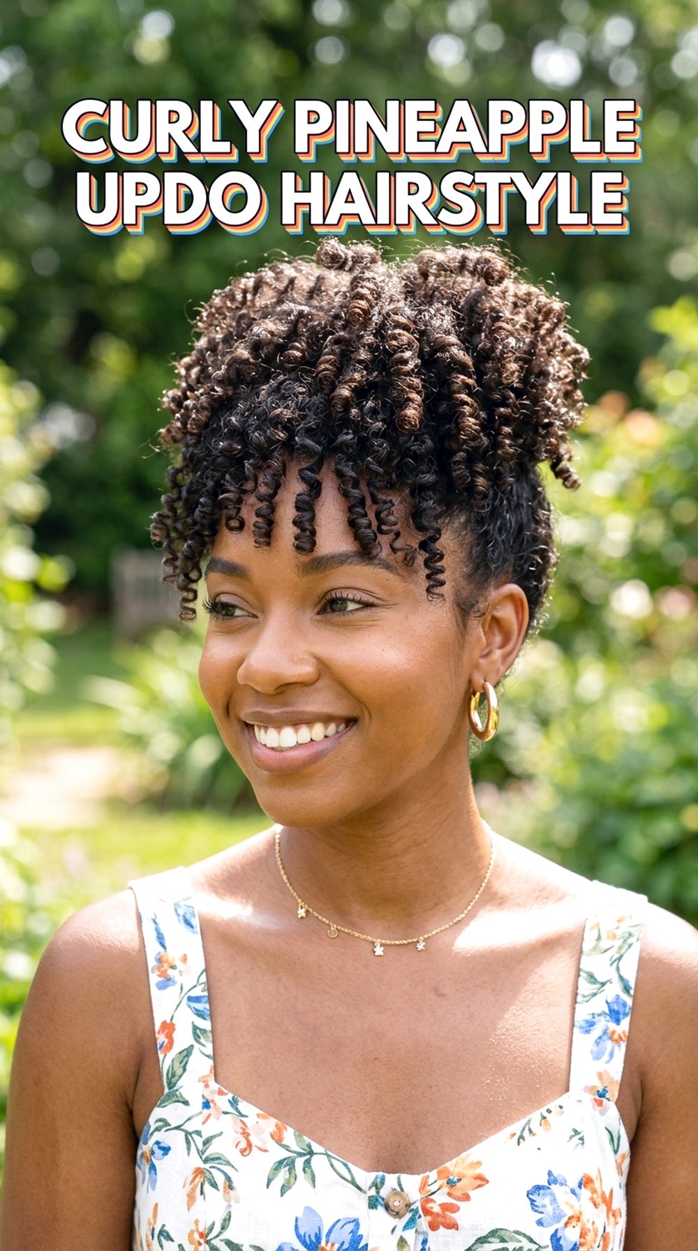 Curly Pineapple Updo