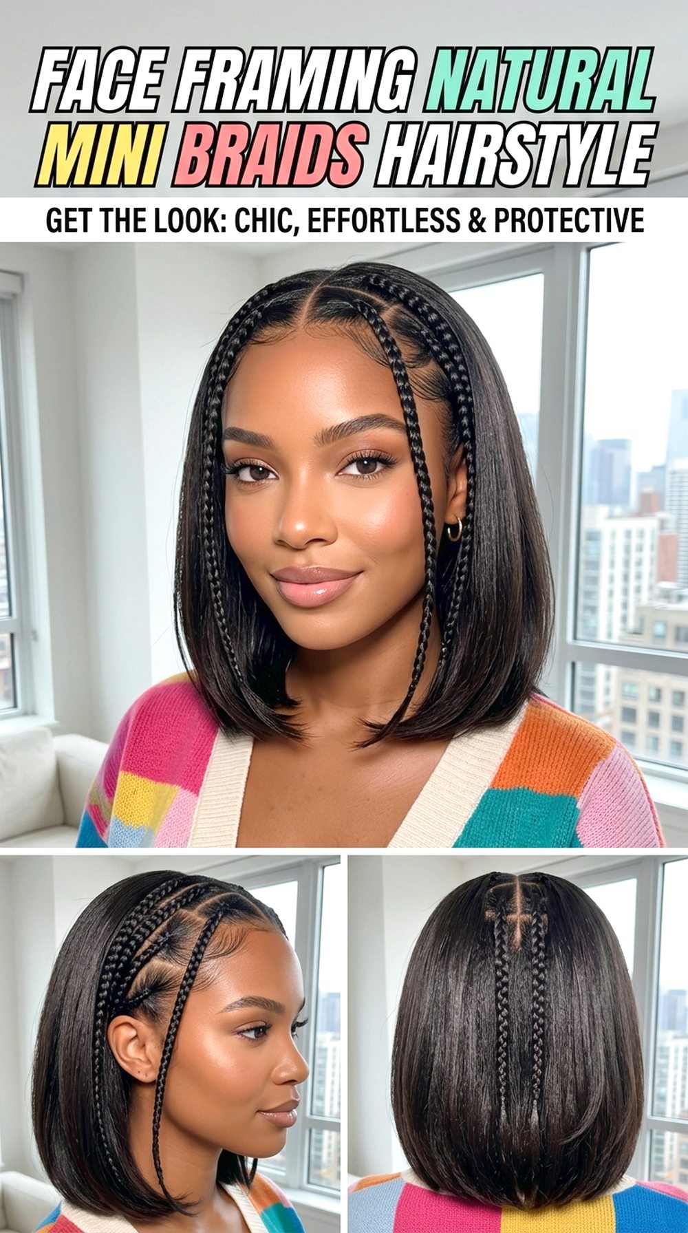 Face Framing Natural Mini Braids