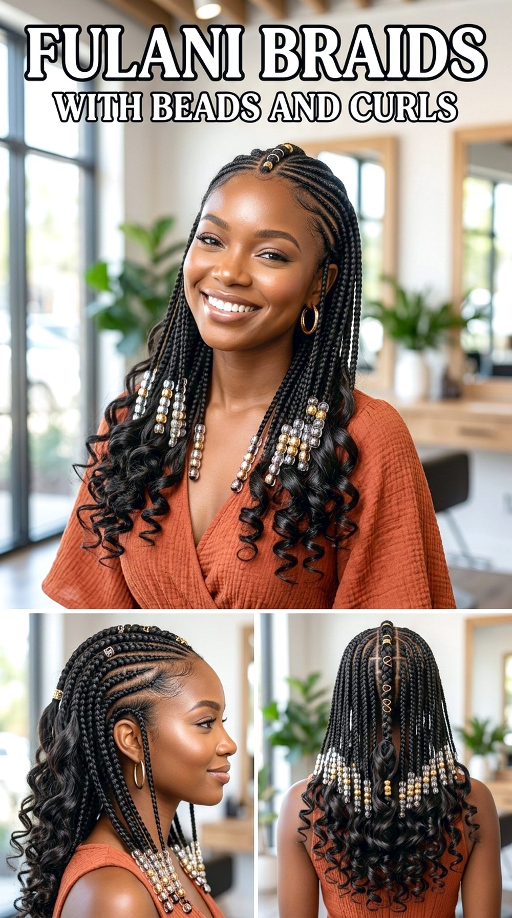 Fulani Braids With Beads And Curls