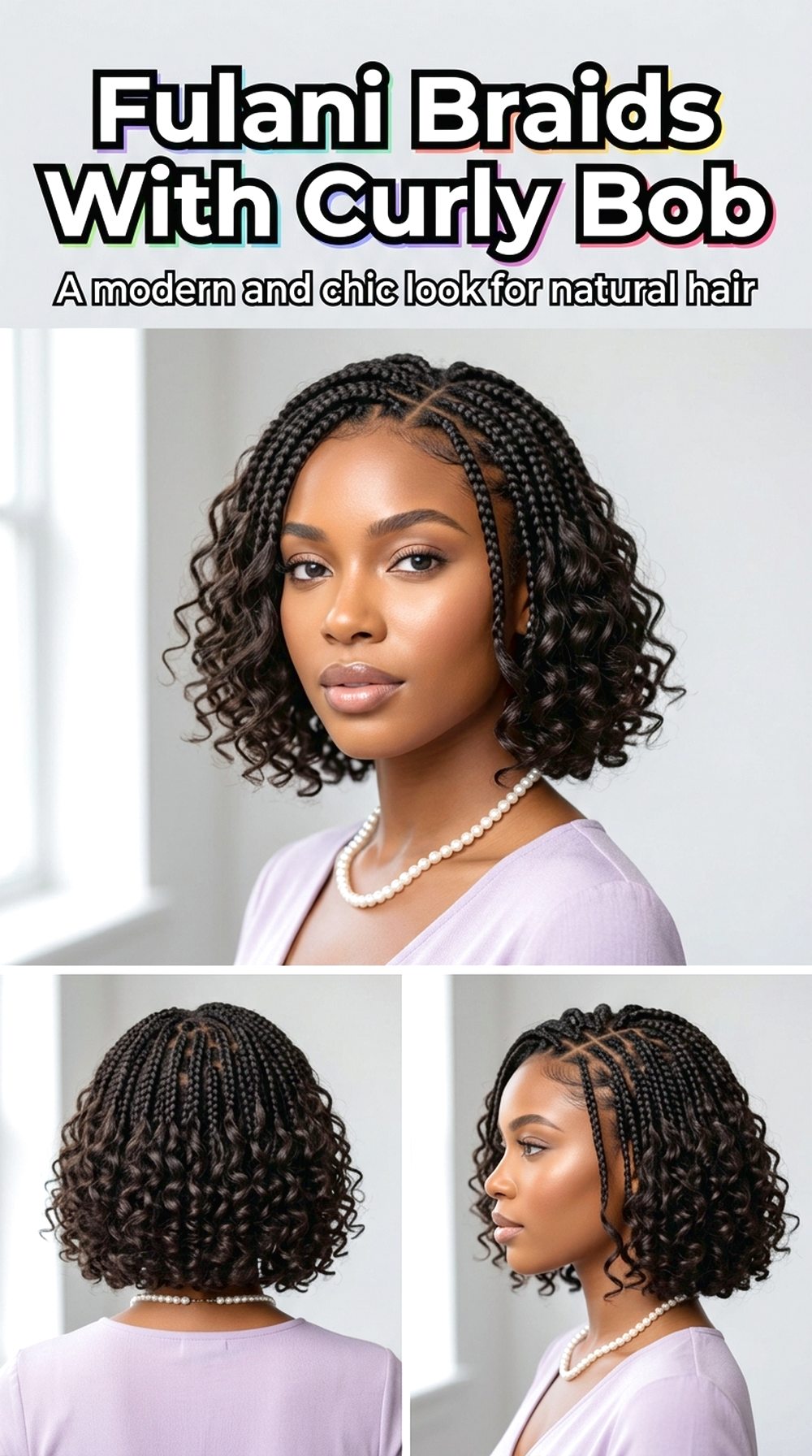 Fulani Braids With Curly Bob
