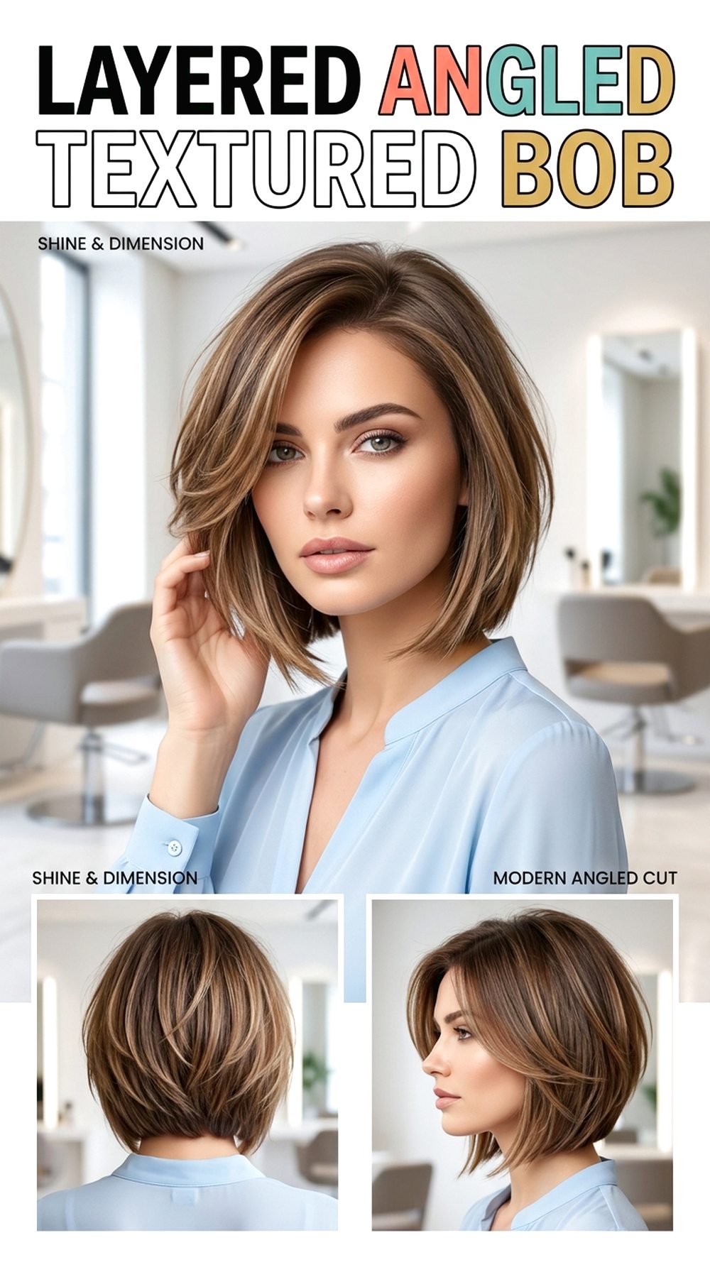 Layered Angled Textured Bob