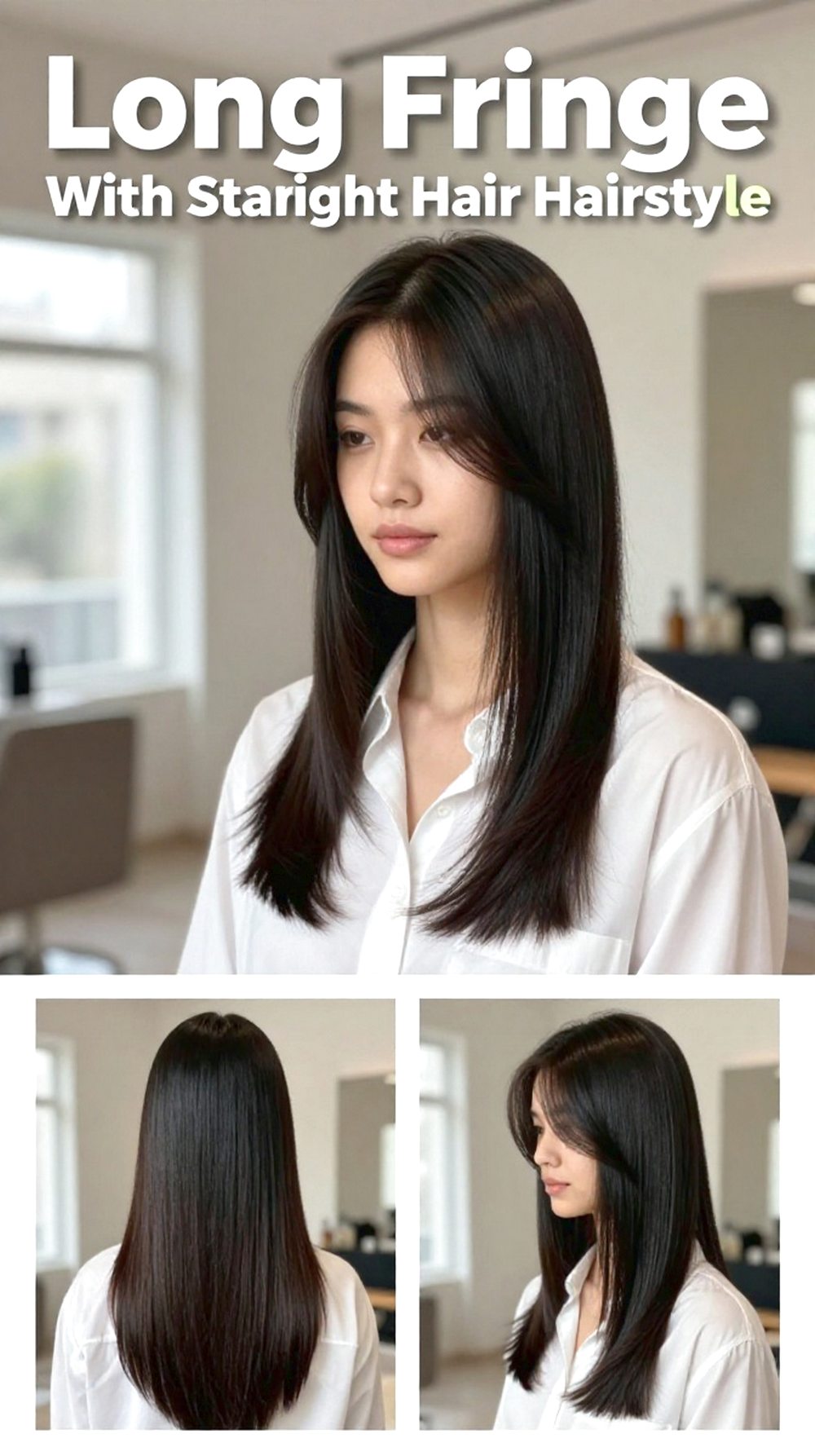 Long Fringe With Straight Hair Hairstyle