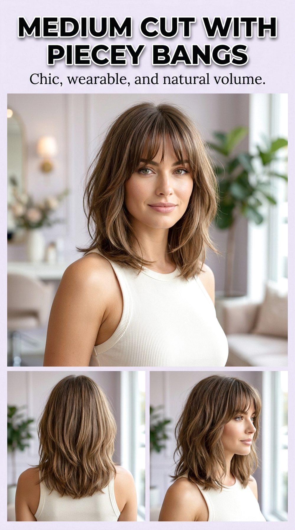 Medium Cut With Piecey Bangs