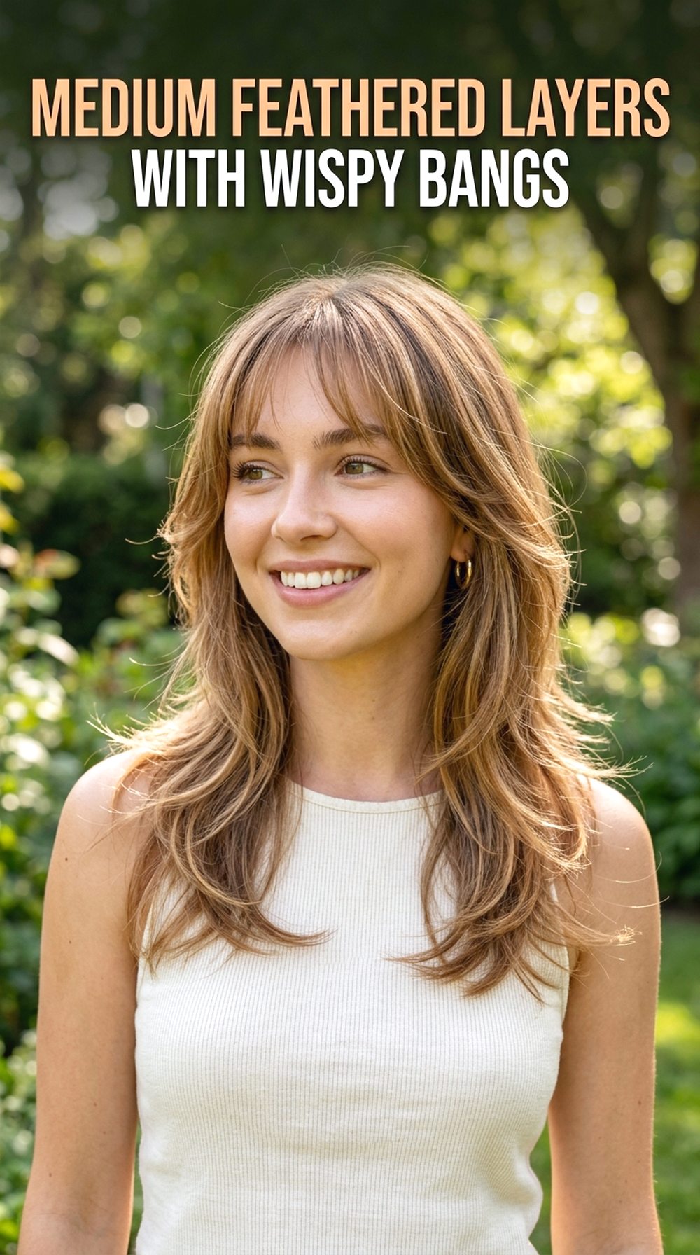 Medium Feathered Layers With Wispy Bangs