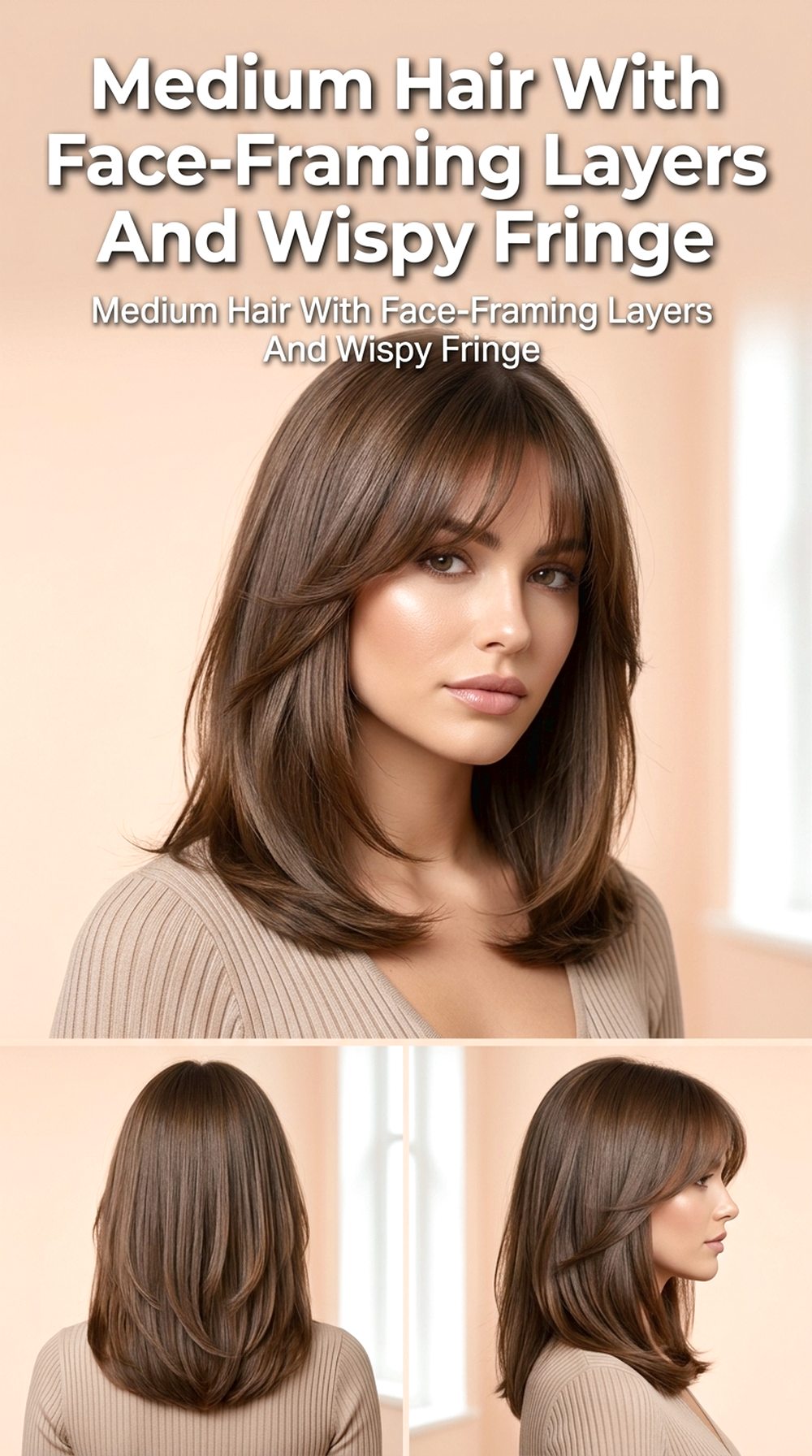 Medium Hair With Face-Framing Layers And Wispy Fringe
