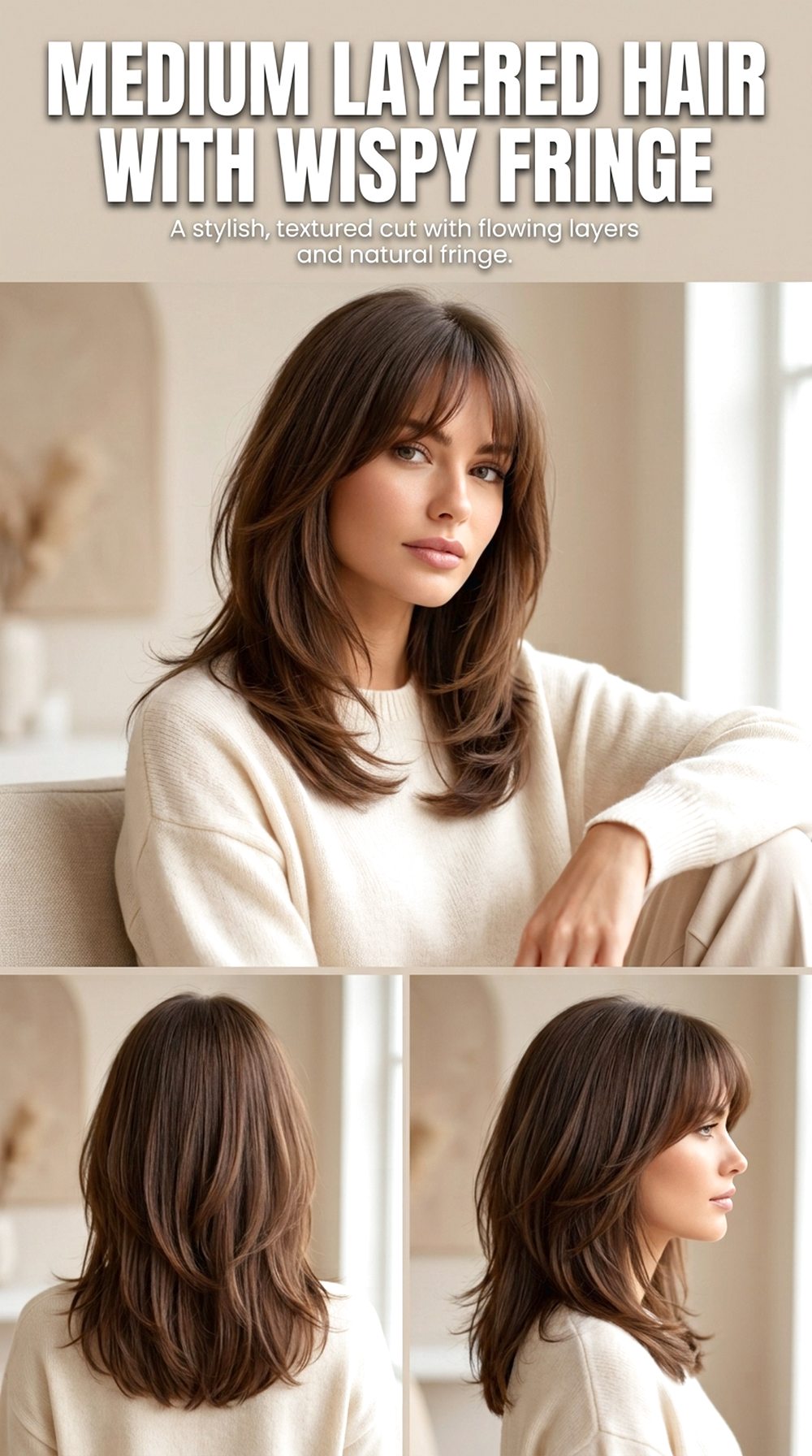 Medium Layered Hair With Wispy Fringe