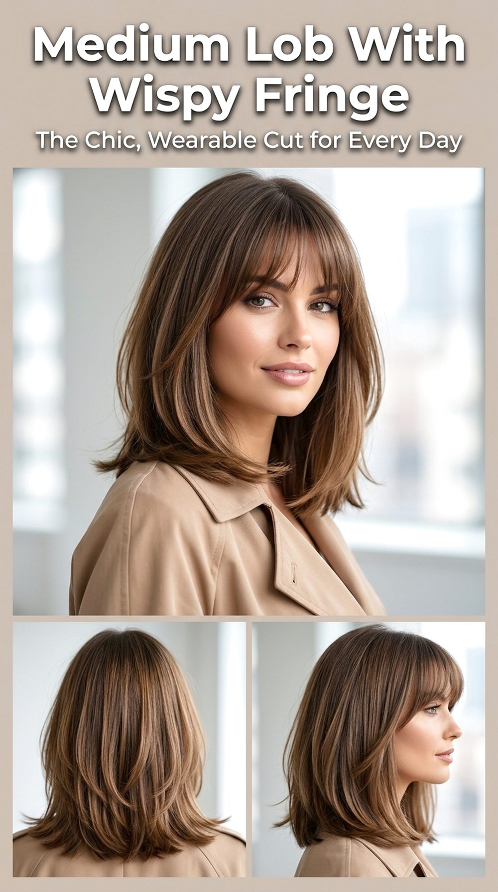 Medium Lob With Wispy Fringe