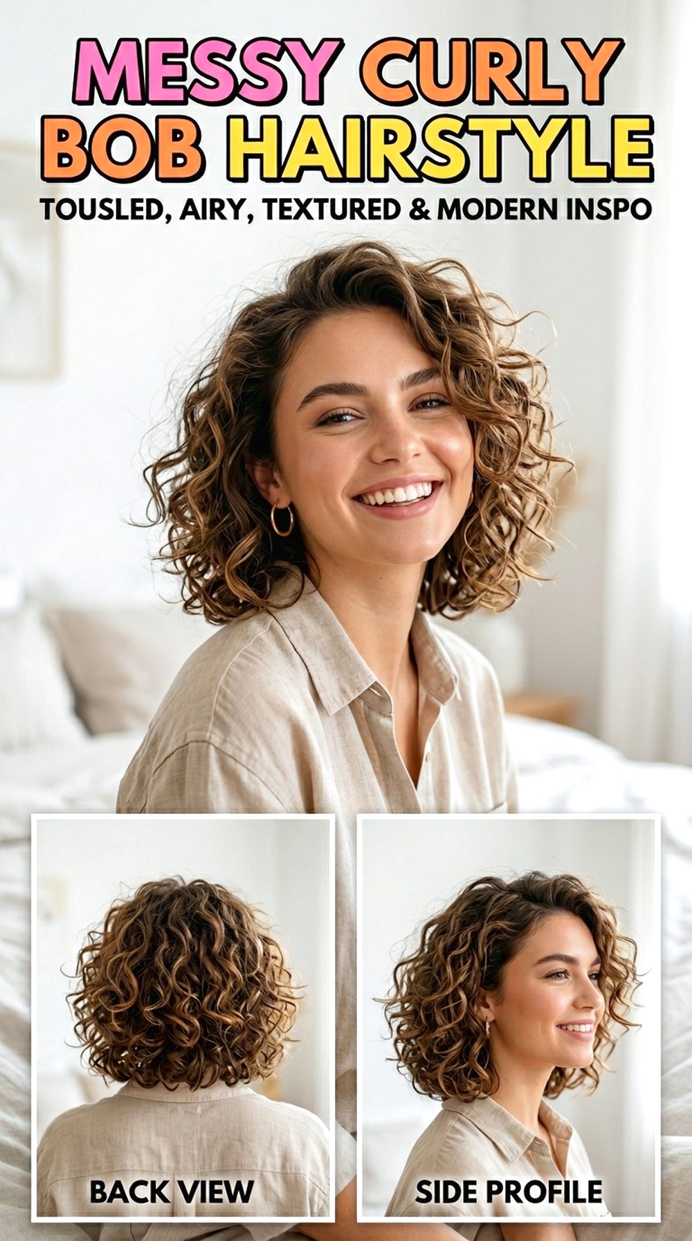 Messy Curly Bob