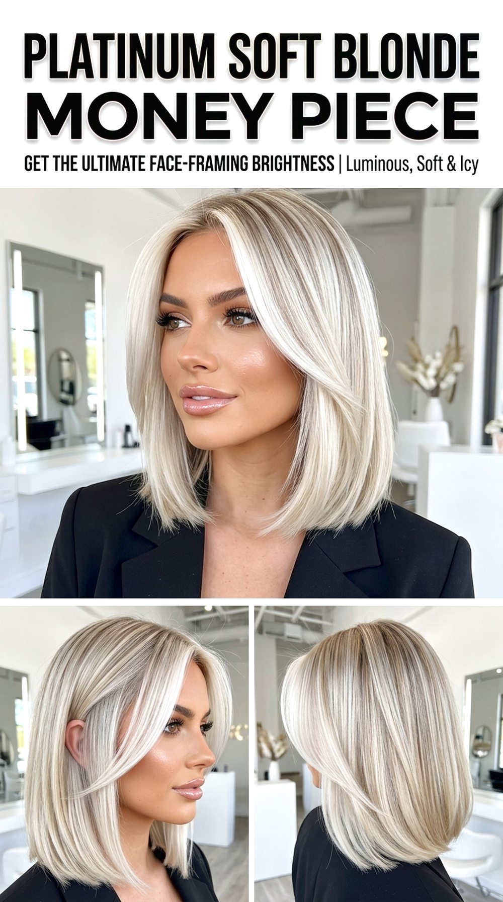 Platinum Soft Blonde Money Piece
