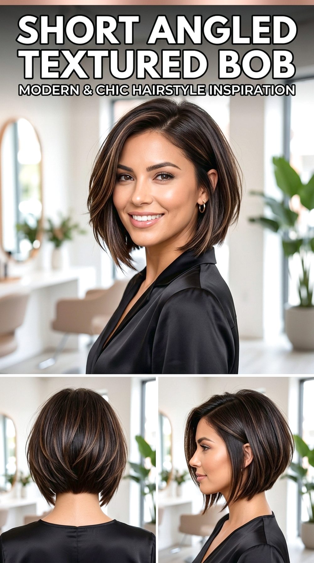 Short Angled Textured Bob