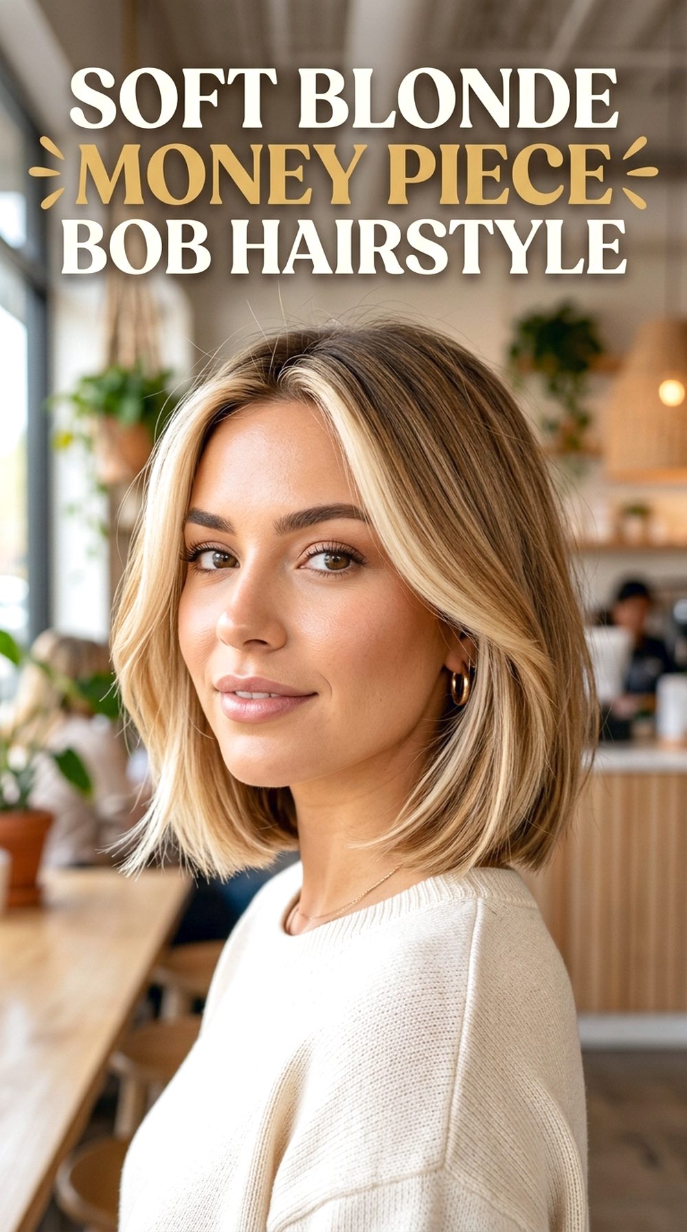 Soft Blonde Money Piece Bob