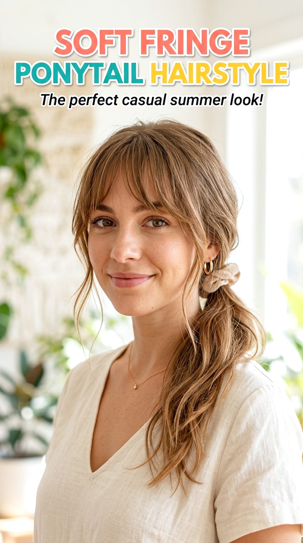 Soft Fringe Ponytail Hairstyle