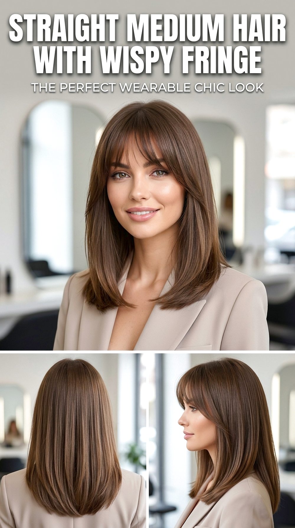 Straight Medium Hair With Wispy Fringe