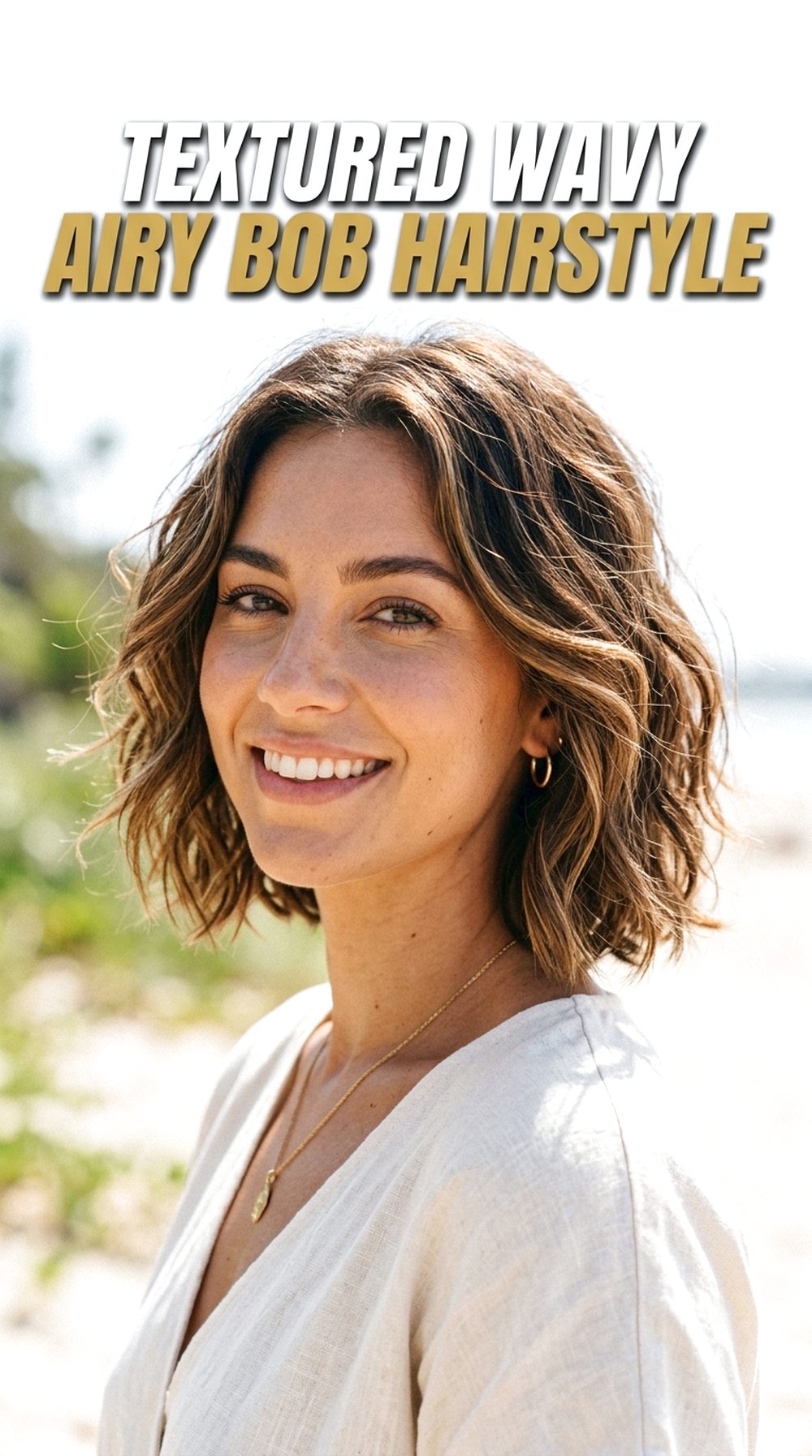 Textured Wavy Airy Bob Hairstyle