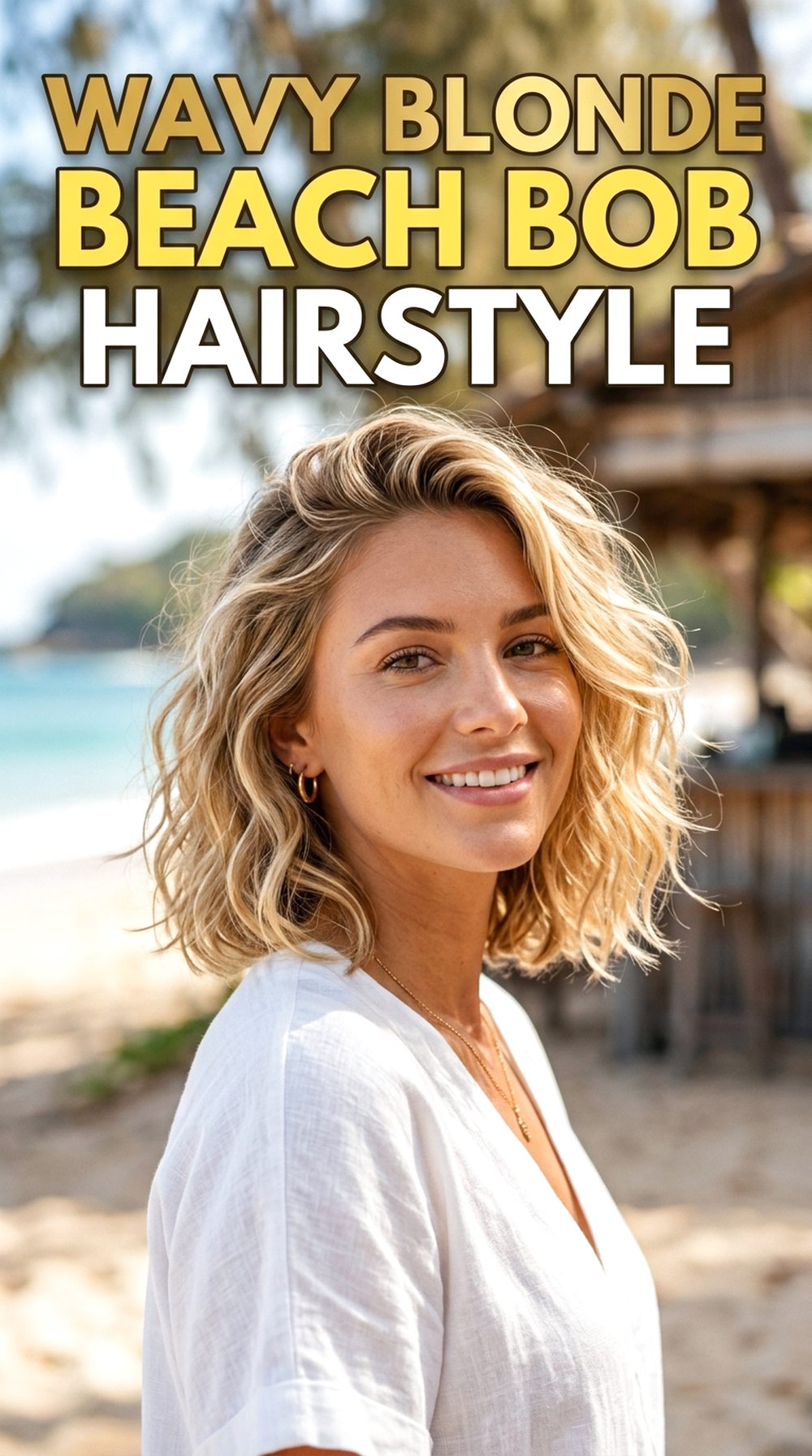 Wavy Blonde Beach Bob