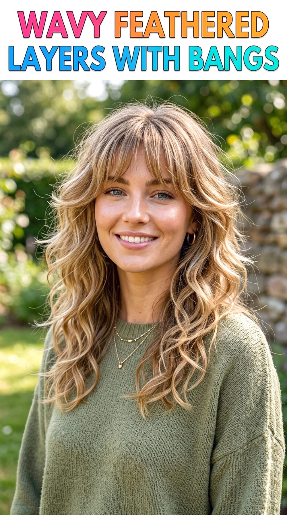 Wavy Feathered Layers With Bangs