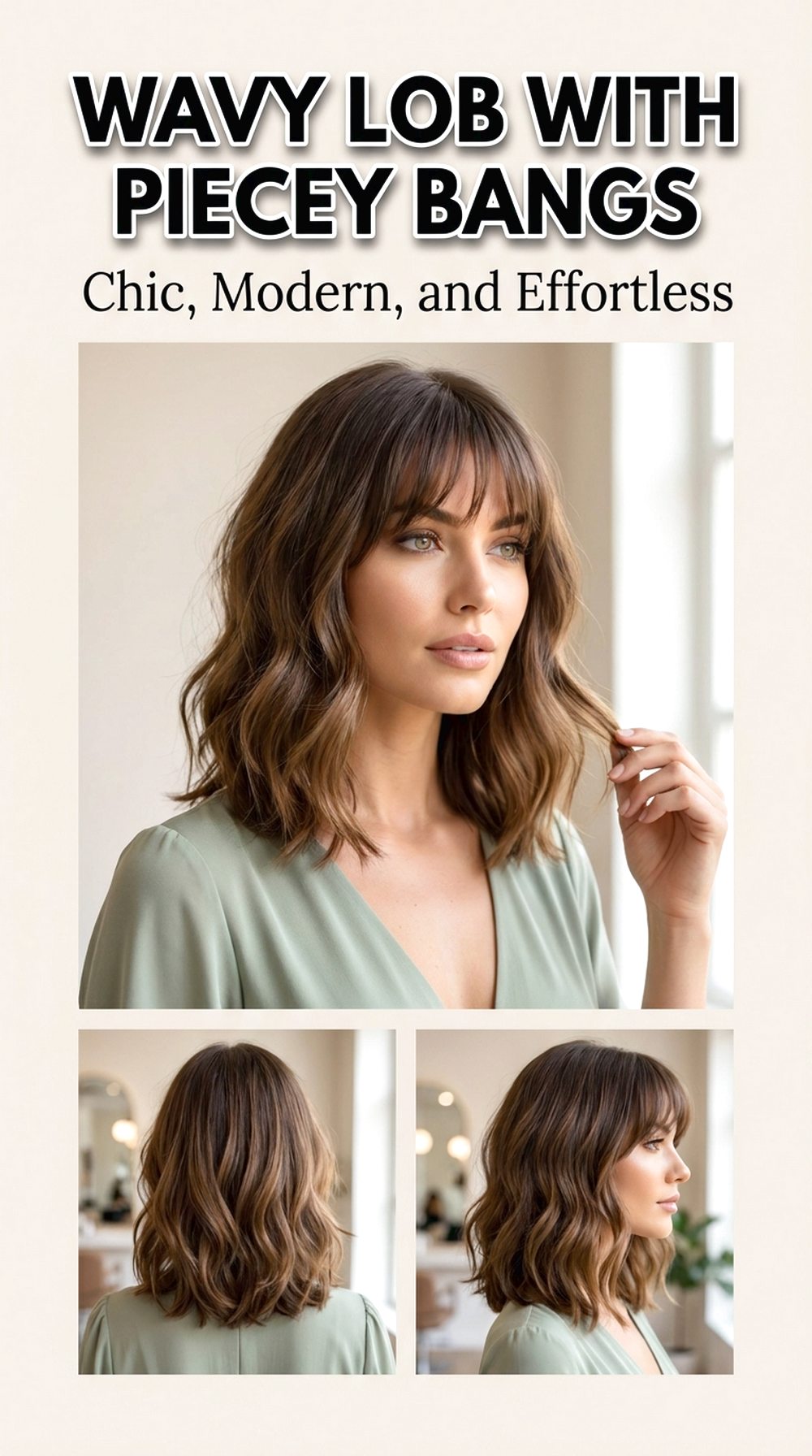 Wavy Lob With Piecey Bangs