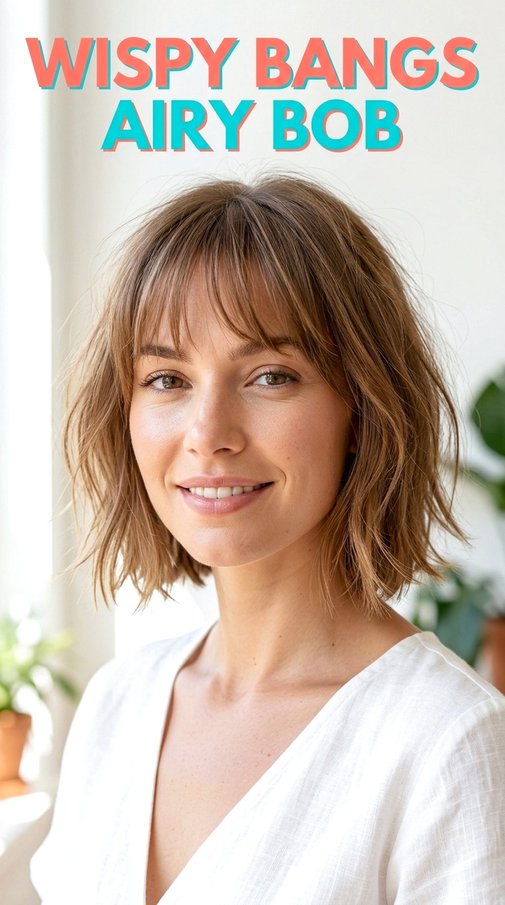 Wispy Bangs Airy Bob Hairstyle