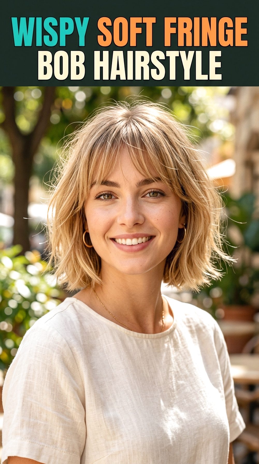 Wispy Soft Fringe Bob Hairstyle