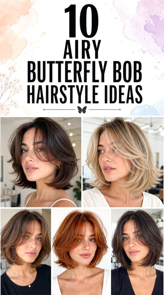 Airy Butterfly Bob Hairstyle Ideas