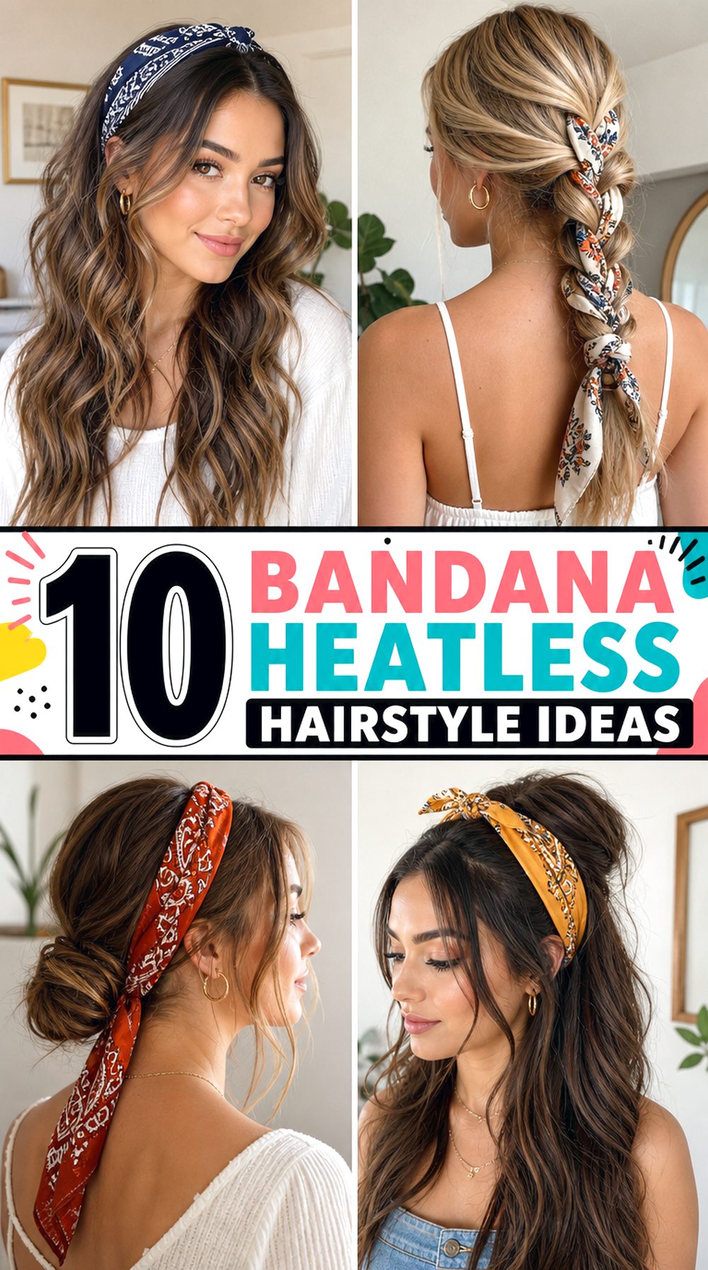 Bandana Heatless Hairstyle Ideas