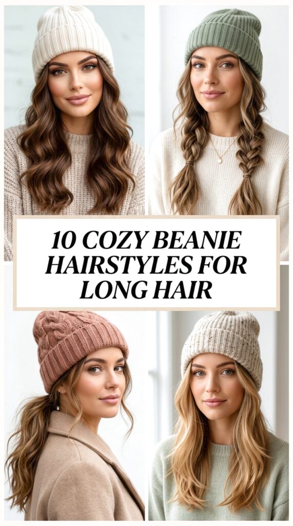 Cozy Beanie Hairstyles For Long Hair