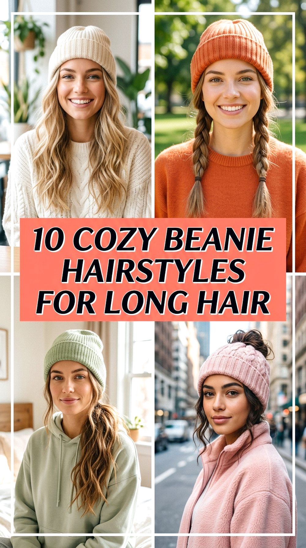 Cozy Beanie Hairstyles For Long Hair