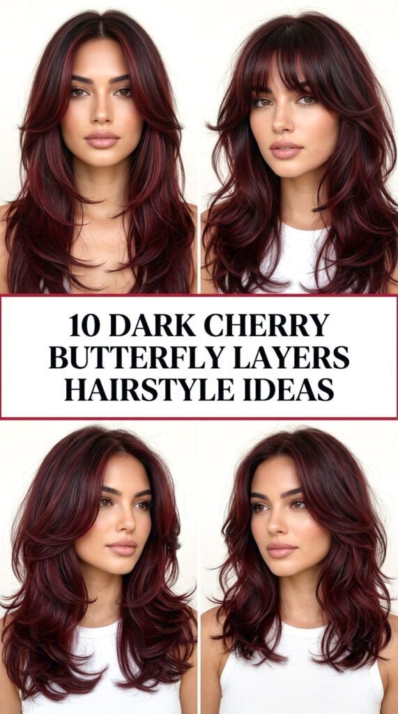 Dark Cherry Butterfly Layers Hairstyle Ideas